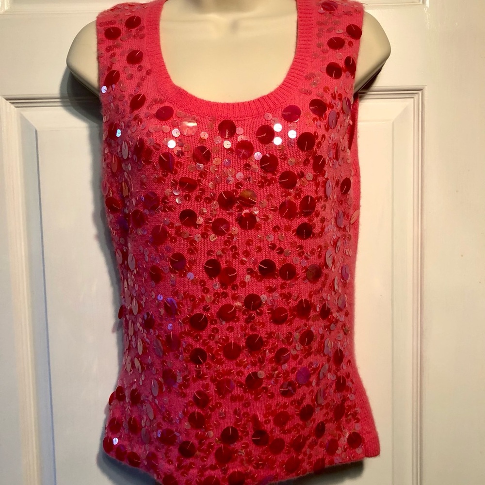 Mendocino Vibrant Pink Sequin Tank Top